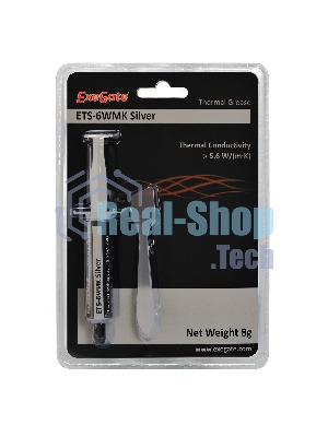 Термопаста ExeGate ETS-6WMK Silver, шприц с лопаткой, 8г