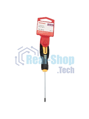 Отвертка крестовая Rexant PH 0х75 мм, двухкомпонентная рукоятка