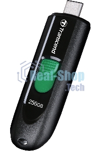 Флешка USB Transcend JetFlash 790С (TS256GJF790C), 256Gb, USB 3.0 Type-C, R/W 90/60, черный/зеленый