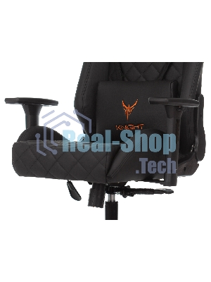 Кресло Knight OUTRIDER черный, экокожа, 120 кг, механизм качания