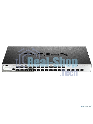 Коммутатор управляемый L2 DGS-1210-28XS/ME/B2A с 24 портами 100/1000Base-X SFP и 4 портами 10Gbase-X SFP+