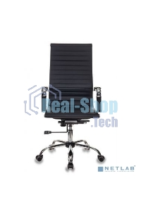 Кресло руководителя Бюрократ CH-883/BLACK черный, искусственная кожа, крестовина хром