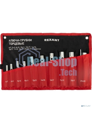 Набор ключей-трубок торцевых Rexant 6х22 мм, вороток, оцинкованные, 10 шт.