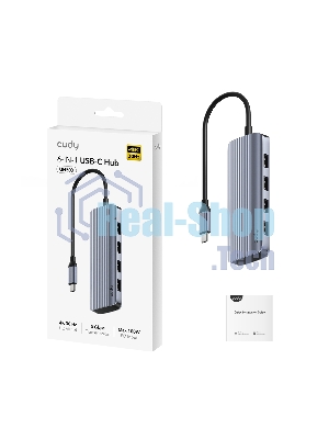 USB-концентратор Cudy UH500, USB Type-C, HDMI + USB-A + USB Type-C port for PD Charging, адаптер/ USB Type-C