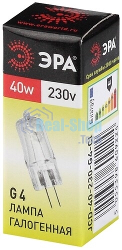 Лампа галогенная ЭРА G4-JCD-40W-230V-Cl(100/1000)