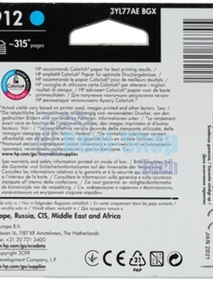 Картридж струйный HP 912 3YL77AE голубой (315стр.) для HP OfficeJet 801x/802x