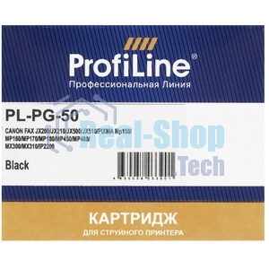 Картридж струйный ProfiLine PL-PG-50 для принтеров Canon FAX JX200/JX210/JX500/JX510/PIXMA MP150/MP160/MP170/MP180/MP450/MP460/MX300/MX310/IP2200 с чернилами Black