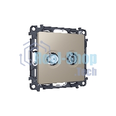 Комплект механизма розетки TV оконечной + SAT 5-862MHz 3.5dB/950-2150MHz 3.5dB ALFA Серо-бежевый матовый QUANT (AP3733, VM217) MA373310
