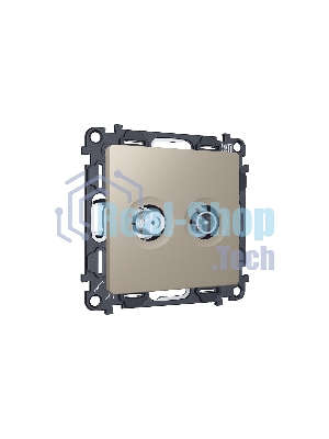 Комплект механизма розетки TV оконечной + SAT 5-862MHz 3.5dB/950-2150MHz 3.5dB ALFA Серо-бежевый матовый QUANT (AP3733, VM217) MA373310