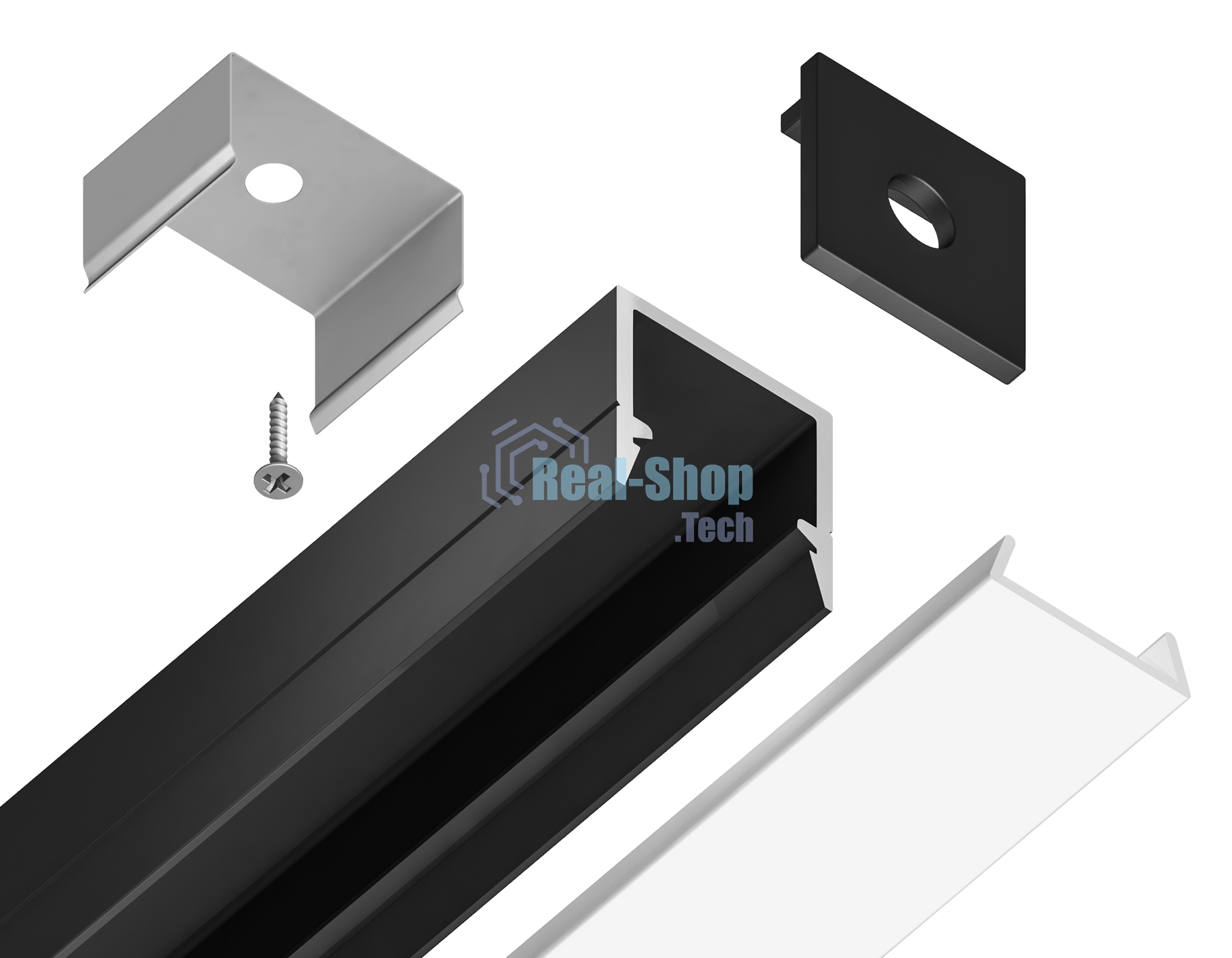 Алюминиевый профиль Ambrella light GP1650BK черный 2000*10*10