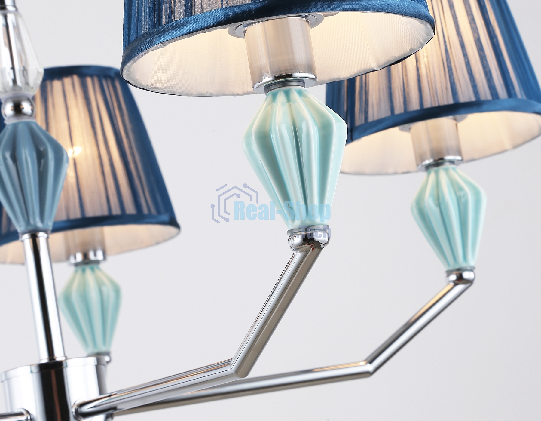 Люстра Ambrella light LH75061/5 CH/DB хром/темно синий E14/5 max 40W D690*810