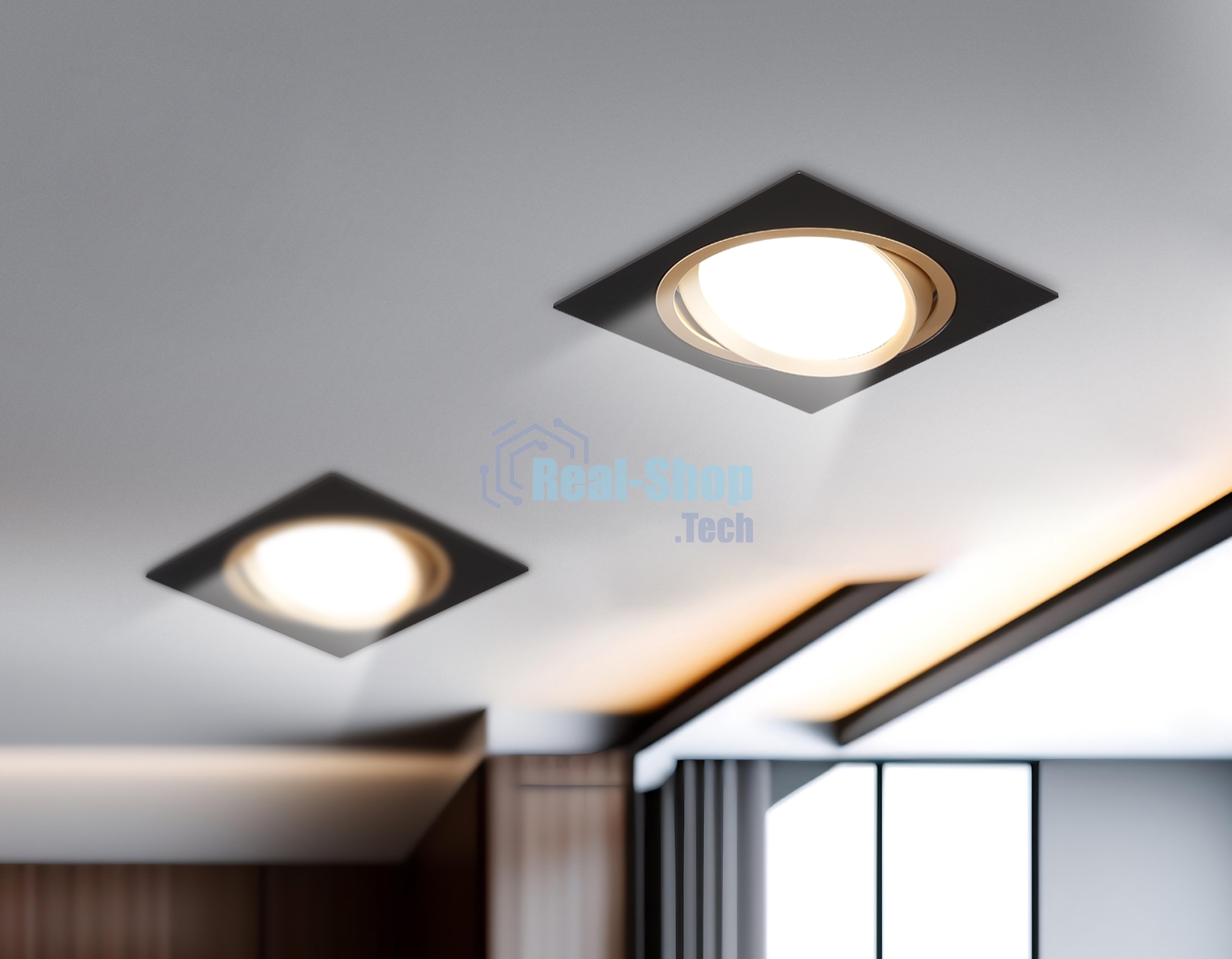Светильник Ambrella light TN51918 BK/GD черный/золото GX53 max 12W 115*115*23