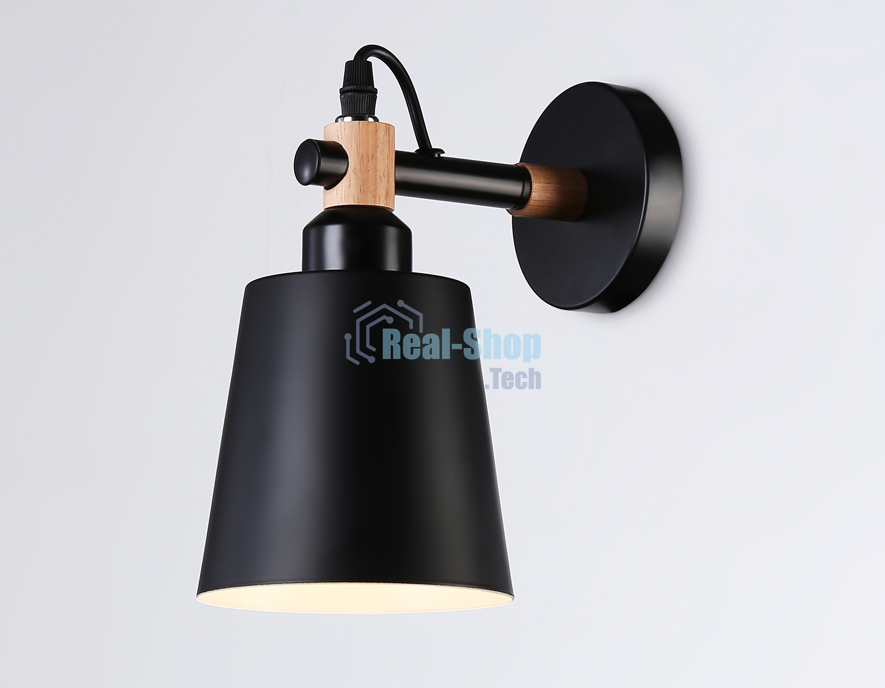 Светильник Ambrella light TR82213 BK/LW черный/светлое дерево E27 max 40W 230*130*190