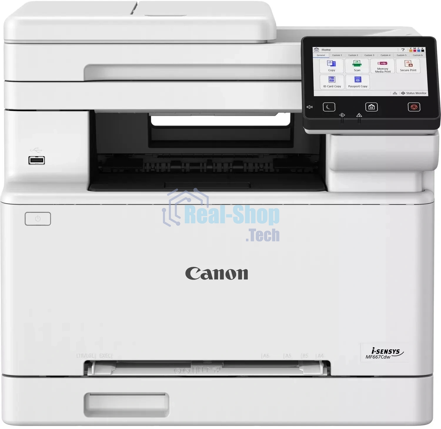 МФУ лазерное Canon i-SENSYS MF667Cdw (6928C001) (A4, 1200dpi, 25ppm, duplex, ADF50m, Ethernet, USB, WiFi , факс)