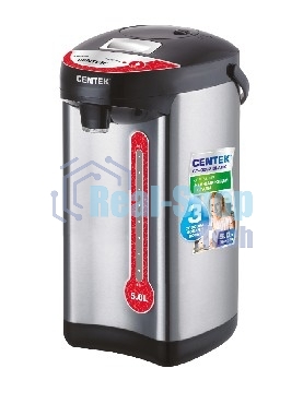 Термопот Centek CT-0082 черный, 5л, 750Вт, 3 способа подачи воды, корпус из нержавеющей стали