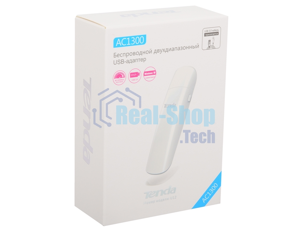 Адаптер Wi-Fi Tenda U12 (USB3.0, WLAN 1300Mbps, 802.11ac) 1x int Antenna