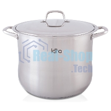 Кастрюля Lara LR02-44 15,2 л LR02-44 Кастрюля Lara (нерж) 28x23 см, 15.2 л, капсулир индукц дно, крышка из стали