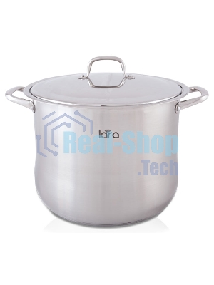 Кастрюля Lara LR02-44 15,2 л LR02-44 Кастрюля Lara (нерж) 28x23 см, 15.2 л, капсулир индукц дно, крышка из стали