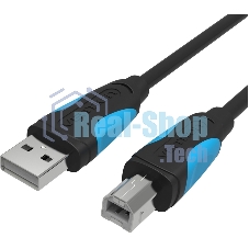 Кабель Vention USB 2.0 AM/BM - 1м. черный VAS-A16-B100
