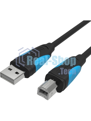 Кабель Vention USB 2.0 AM/BM - 1м. черный VAS-A16-B100