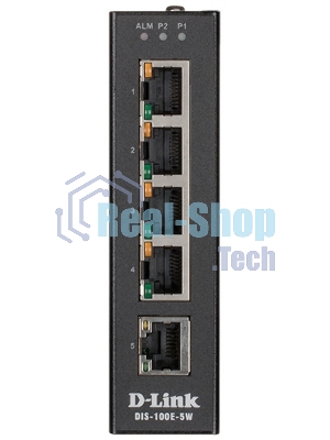 Коммутатор промышленный неуправляемый D-Link DIS-100E-5W/A1A с 5 портами 10/100Base-TX, функцией энергосбережения и поддержкой QoS