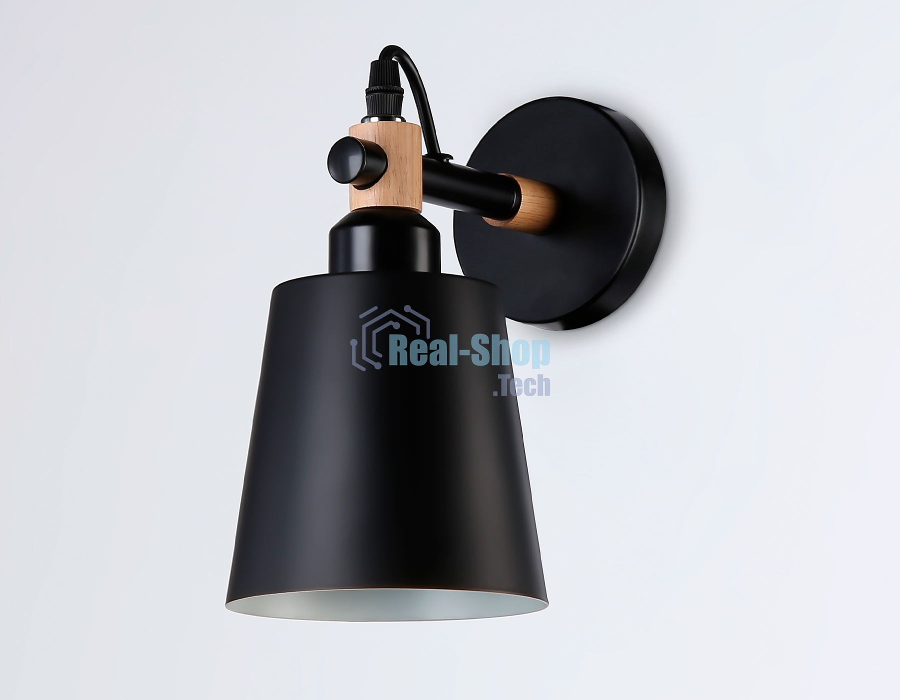 Светильник Ambrella light TR82213 BK/LW черный/светлое дерево E27 max 40W 230*130*190