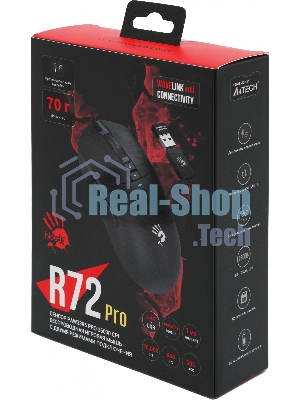 Мышь беспроводная/проводная A4Tech Bloody R72 Pro черный, 26000 dpi, USB Type-A, радиоканал, кнопки - 7