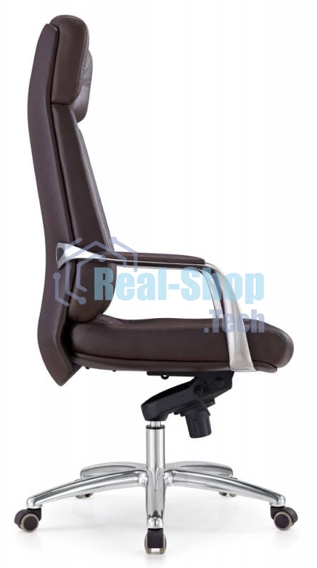 Кресло руководителя Бюрократ DAO/BROWN коричневый, кожа, крестовина алюминий