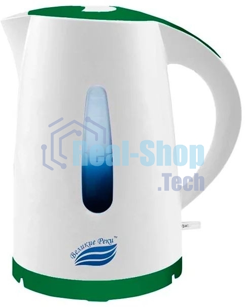 Чайник электрический Великие Реки Томь-1 белый/зеленый