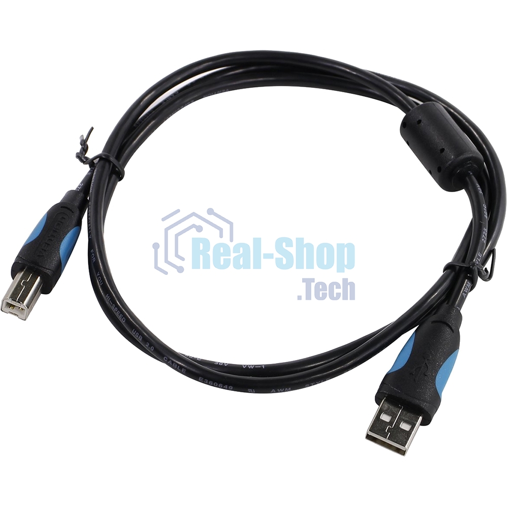 Кабель Vention USB 2.0 AM/BM - 1м. черный VAS-A16-B100
