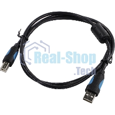 Кабель Vention USB 2.0 AM/BM - 1м. черный VAS-A16-B100