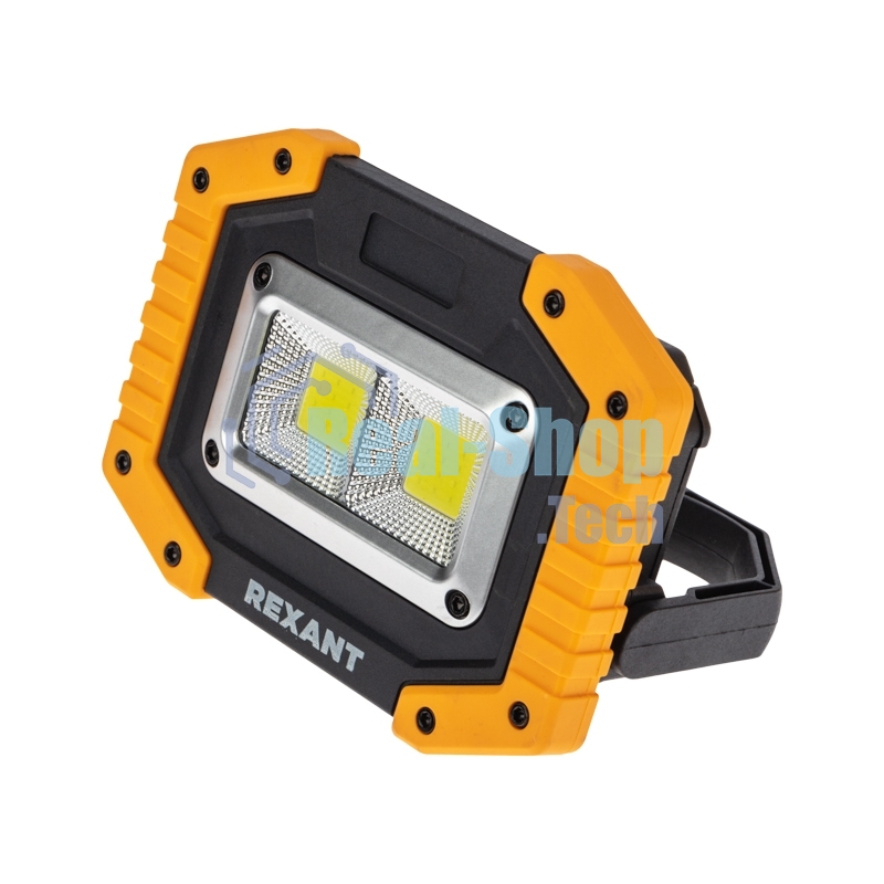 Прожектор заряжаемый NEW AGE 18650х2 с мощным светом Rexant 50%, 100%, Powerbank, противоударный корпус, кабель USB