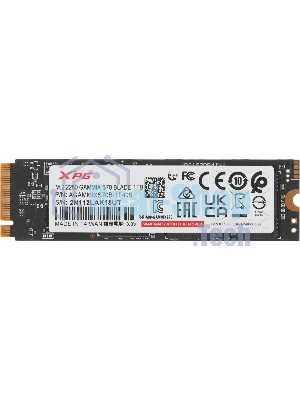 Накопитель SSD ADATA XPG BLADE S70, 1Tb, PCIe 4.0 x4, M.2 2280, NVMe, R/W 7400/5500, с радиатором