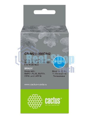 Картридж ленточный Cactus CS-M21-250C342 черный шрифт, белый фон (11.15 мм, 2.1 м) для Brady BMP21-PLUS, BMP21, BMP21-LAB