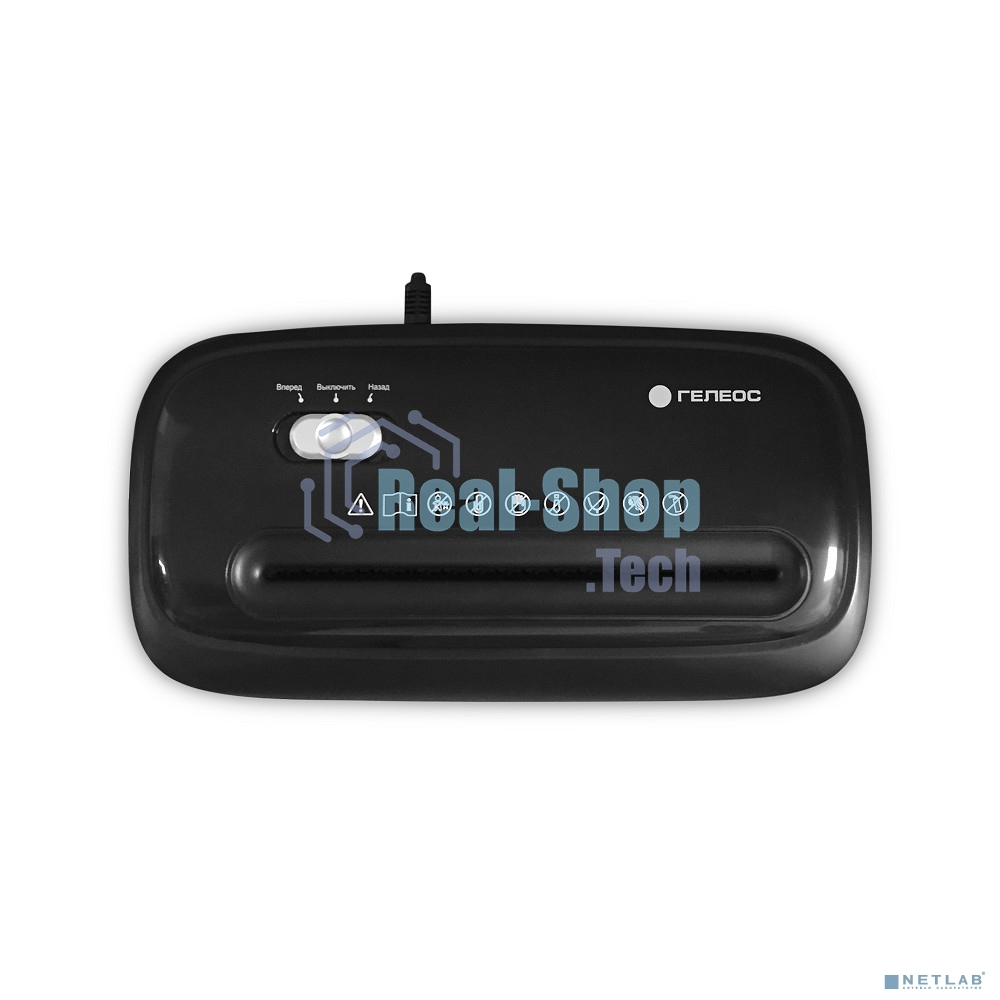 Шредер ГЕЛЕОС УД15-4, (DIN P-4), фрагмент 3,9х35мм, 8-10 лист (70г/м2), скобы, 15 литров