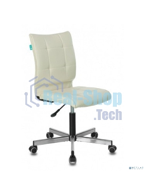 Кресло Бюрократ CH-330M/BEIGE бежевый, экокожа, 120 кг, механизм качания, без подлокотников