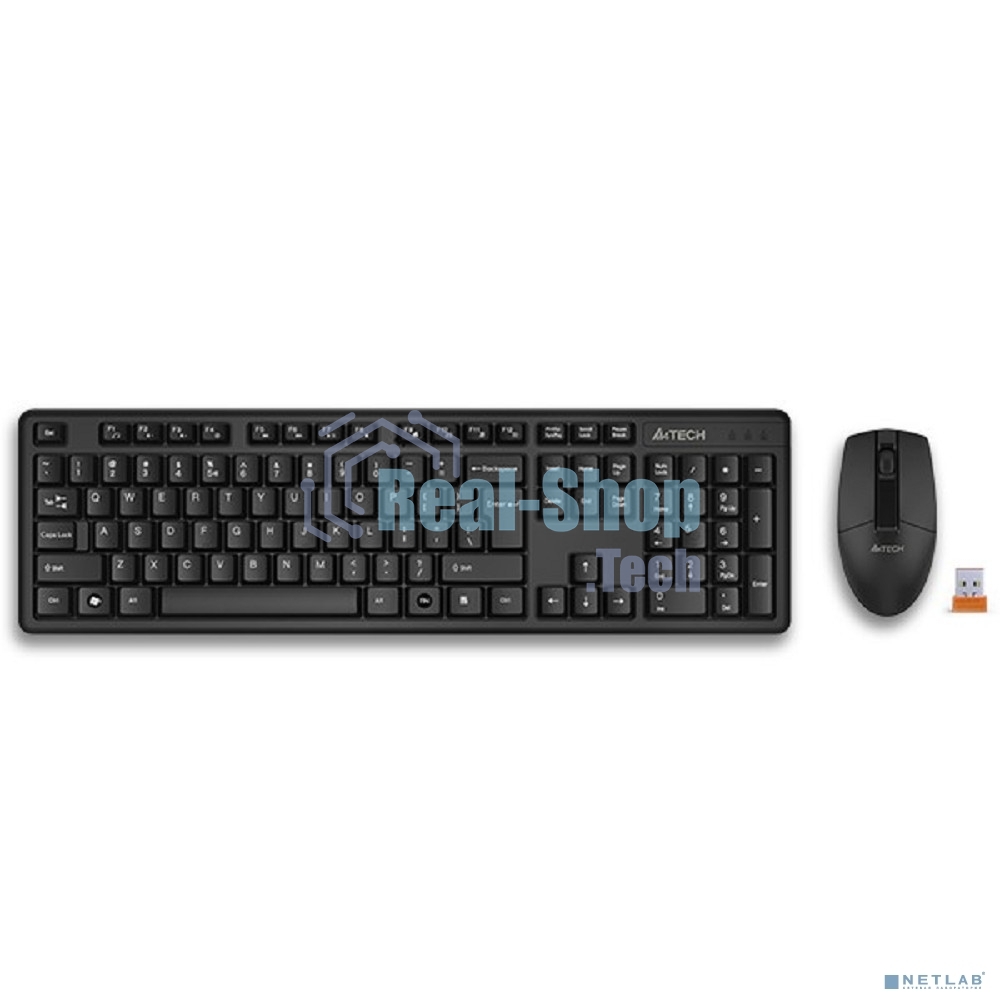 Комплект клавиатура + мышь A4Tech 3330N клав:черный мышь:черный USB беспроводная Multimedia