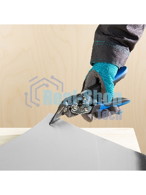 Ножницы по металлу GROSS 78351 усиленные 255мм прямой и правый резсталь-СrMo двухкомп.рукоятки