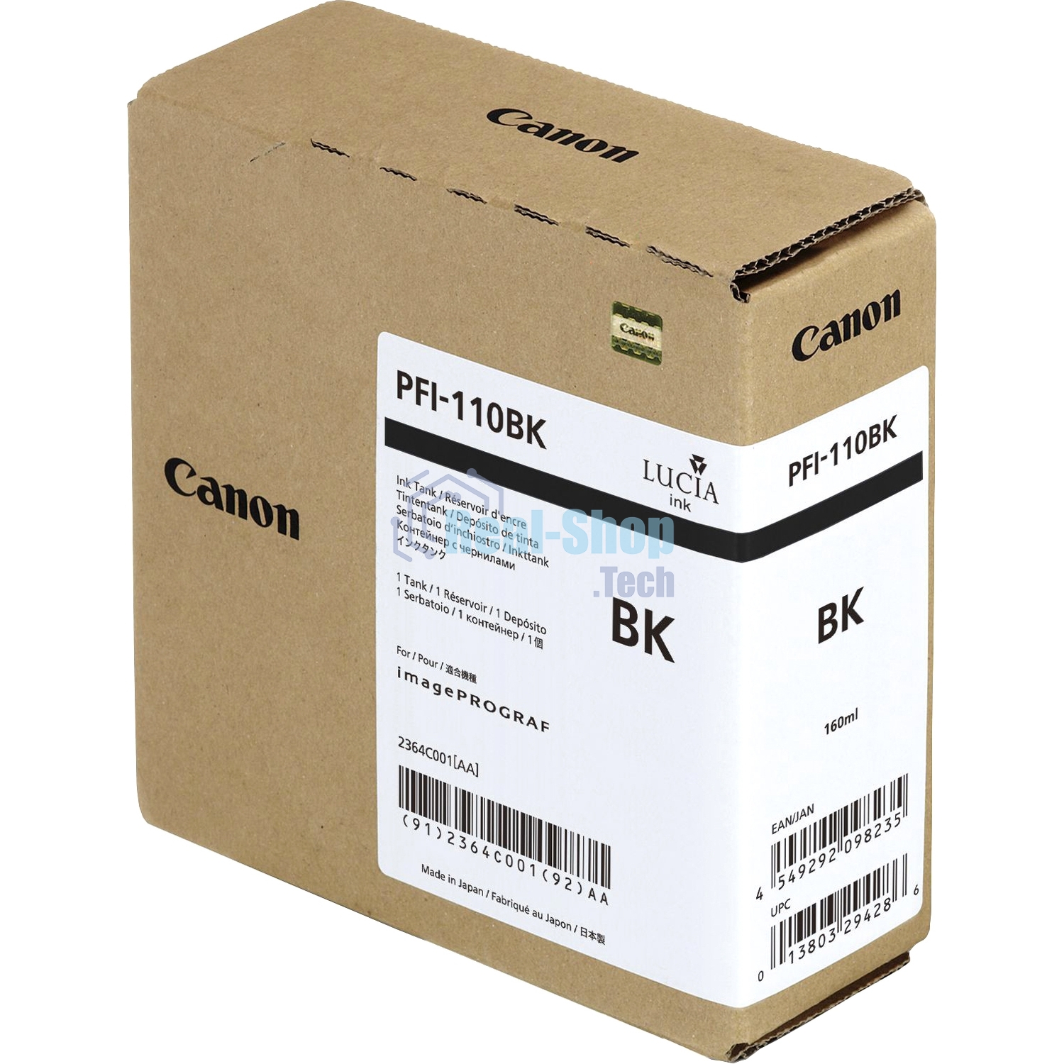 Картридж струйный Canon PFI-110 BK 2364C001 черный (160мл) для Canon TX-2000/TX-3000/TX-4000