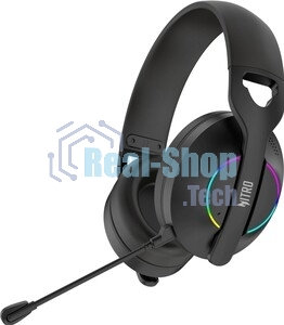 Гарнитура Acer OHR400 чёрный, беспроводная + проводная, USB/mini jack 3.5 мм, до 45 ч, подсветка