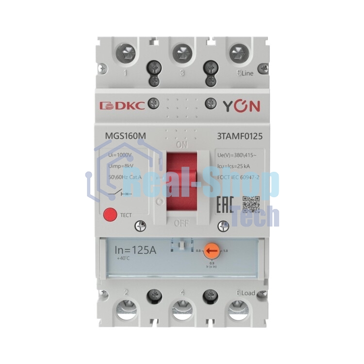 Выключатель автоматический MGS160 3P 100-125A 25kA YON MGS160M-3TAMF0125