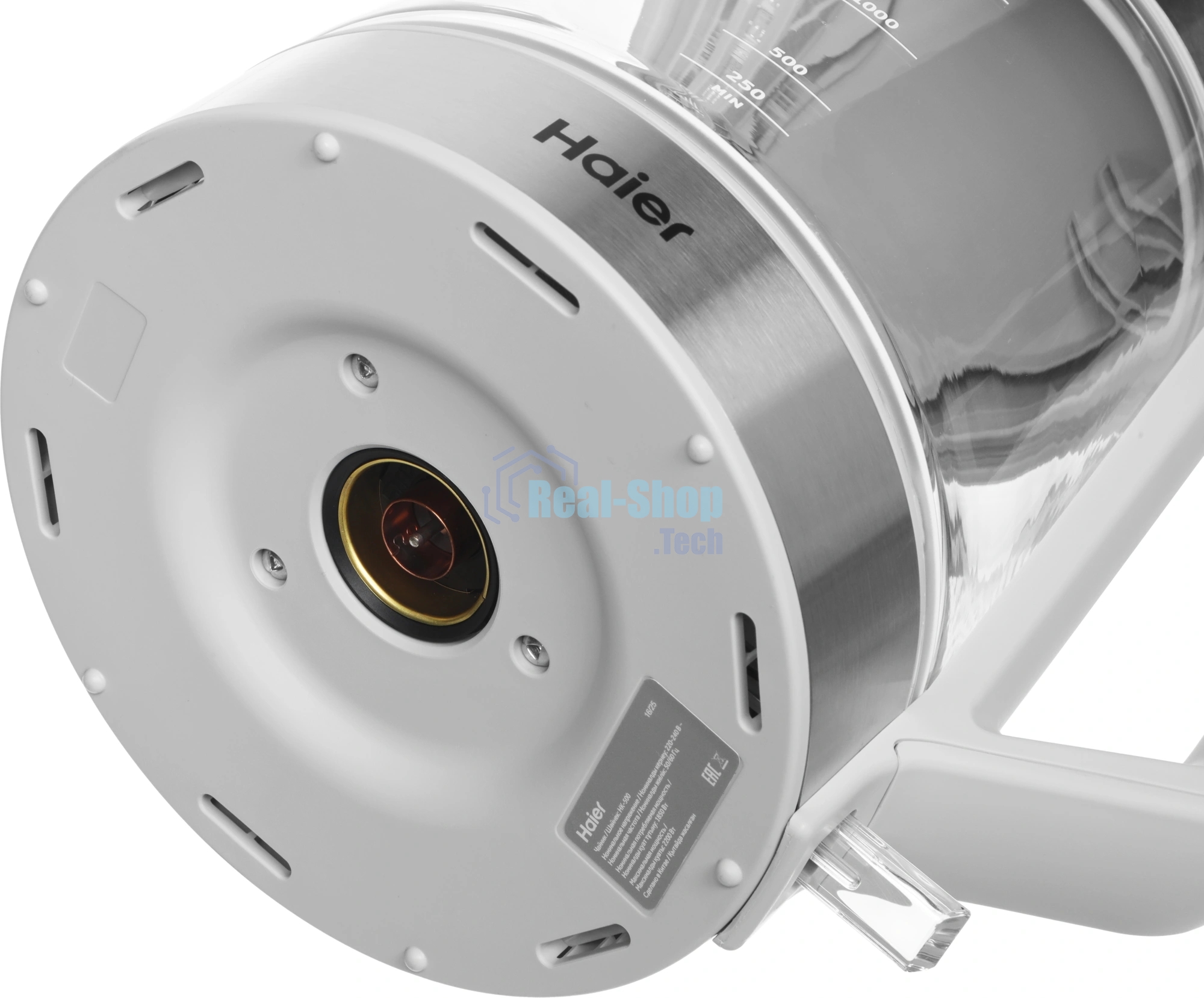 Чайник электрический Haier HK-500 1.7л. 2200Вт серый/белый корпус: стекло/пластик (TD0029955RU)