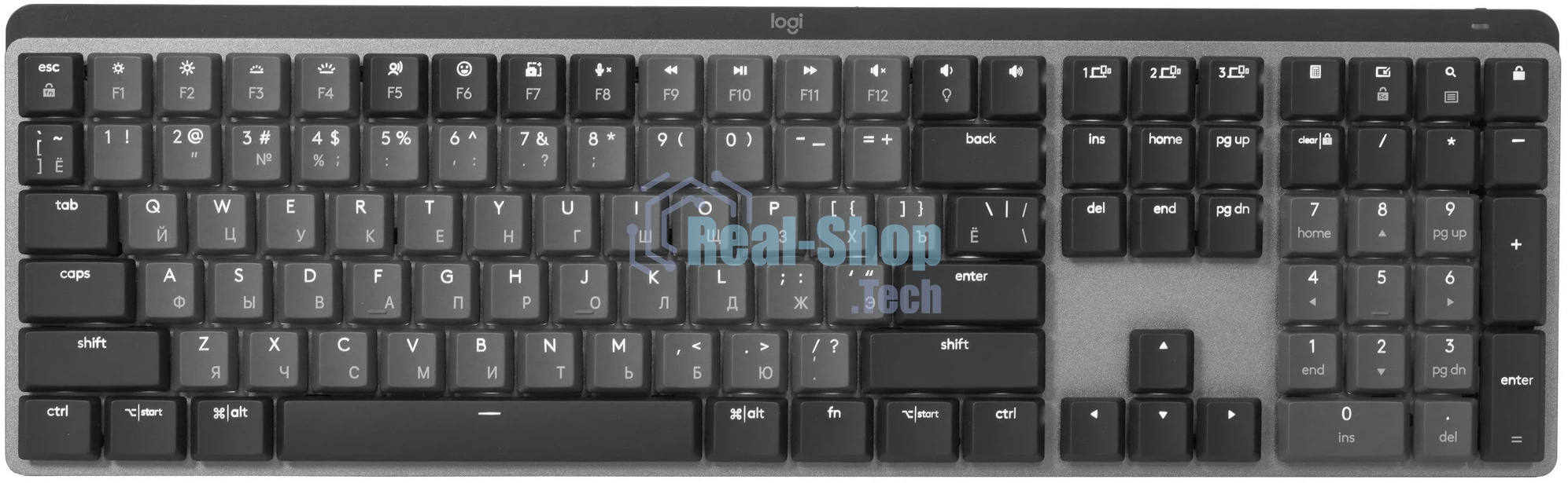 Клавиатура Logitech MX Mechanical механическая черный USB беспроводная BT/Radio slim LED (920-010766)