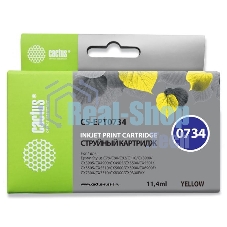 Картридж струйный Cactus CS-EPT0734 (T0734) желтый (11,4 мл) для Epson Stylus С79/C110/СХ3900/CX4900/CX5900/CX7300/CX8300/CX9300