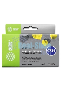 Картридж струйный Cactus CS-EPT0734 (T0734) желтый (11,4 мл) для Epson Stylus С79/C110/СХ3900/CX4900/CX5900/CX7300/CX8300/CX9300