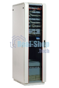 Шкаф коммутационный ЦМО ШТК-М-18.6.6-1ААА 18U 600x600 мм пер. дв. стекл задн. дв. стал. лист 2 бок. пан. направл. под закл. гайки 270 кг серый