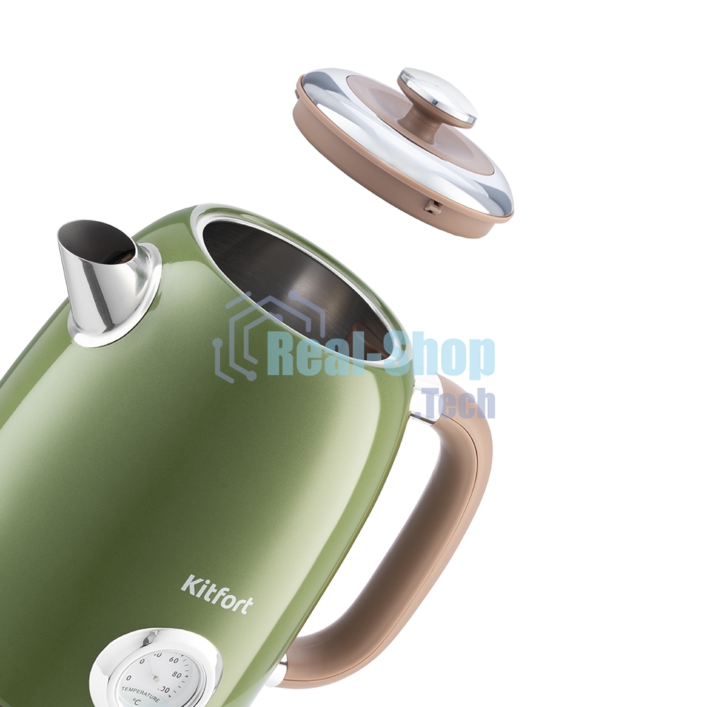 Чайник электрический Kitfort KT-6110 1.7л. 2200Вт зеленый (корпус: нержавеющая сталь)
