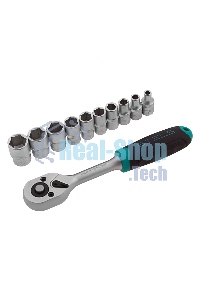 Набор головок STELS 14125 набор торцевых головок 1/4'' головки 4 - 13мм с трещот. ключом crv 11пр.