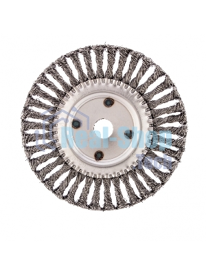 Щетка для УШМ Сибртех, 200 мм, посадка 22,2 мм, Плоская, крученая проволока 0,5 мм