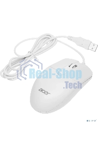 Мышь проводная Acer OMW300 белый, 1200 dpi, USB, кнопки - 3
